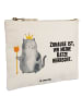 Mr. & Mrs. Panda Schminktasche Katze König mit Spruch in Weiß