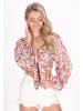IZIA Women Blouse in red multicolor