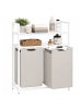 relaxdays Wäschekorb in Weiß/ Beige - (B)73 x (H)93 x (T)33 cm