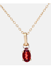 Diamant L'éternel Halskette mit Anhänger aus 375 Gelbgold mit Granat