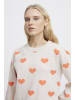 ICHI Strickpullover IHBRIELLE Loose fit in Oatmeal w. Hot Coral