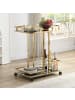 FineBuy Servierwagen in Gold / Glas / 68x43x84