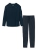 Schlafanzug Cotton in Blau gepunktet / Dunkelblau