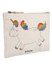 Mr. & Mrs. Panda Schminktasche Einhorn Happy ohne Spruch in Weiß
