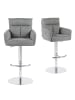 DUBI Möbel 2er-Set: Barhocker Leo in Grau - (B)54 x (H)96 x  (T)57 cm