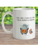 Mr. & Mrs. Panda Tasse Pinguin & Maus Wanderer mit Spruch in Weiß