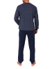NORMANN Langarm Schlafanzug Pyjama Bündchen Minimalprint - 86503 in marine