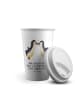 Mr. & Mrs. Panda Isolierbecher Pinguine Kuss mit Spruch in Weiß