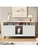 ABRIHOME Katzenkloschrank mit Sandauffangmatte in Weiß - 120x50x66cm