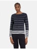 Gerry Weber Pullover Langarm Rundhals in Blau/Ecru/Weiss Ringel