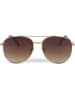 styleBREAKER Piloten Sonnenbrille in Gold / Braun Verlauf