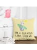 Mr. & Mrs. Panda Kissen Sommer Wellen Surf mit Spruch in Gelb Pastell