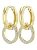 Adeliás Damen Anhänger aus 925 Silber mit Zirkonia in gold