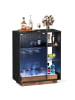 VASAGLE Sideboard Island in Ebenholzschwarz - (B)88 x (H)105 x (T)42 cm