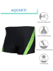 Aquarti Jungen Schwimmhose Kontrastfarbige Einsätze in hellgrün