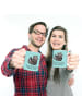 Mr. & Mrs. Panda Haferl Stinktier  mit Spruch in Türkis Pastell