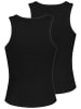 Sublevel Rippen Tanktop Doppelpack Rundhalsausschnitt in Schwarz