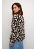 Kaffe Langarm-Bluse KAbeathe Regular fit in Black/Sand Leo Print