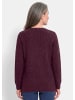 GOLDNER Strickpullover mit V-Ausschnitt in bordeaux