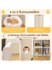 COSTWAY Kratztonne 4 Ebenen 113 cm hoch in Beige