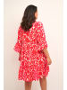 KAFFE curve Kleid KCella A-shape in Red Flower Print