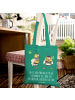 Mr. & Mrs. Panda canvas tasche Hummeln Kleeblatt mit Spruch in Mint