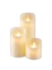 Butlers LED Kerzen-Set GLOWING FLAME 3-tlg. in Creme