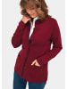 GOLDNER Longstrickjacke Longstrickjacke mit kontrastfarbenen Zierkanten in dunkelrot