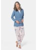GOLDNER Fleece-Jacke Leichte Fleecejacke mit Bindeband in blau