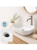 relaxdays Aufsatzwaschbecken in Weiß - (B)46 x (H)14 x (T)32 cm