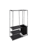 relaxdays Kleiderschrank in Schwarz - (B)115 x (H)180 x (T)50 cm