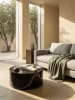 KADIMA DESIGN Couchtisch MONOBLOC 60x60x30 cm Hochglanz mit Marmor Optik in Schwarz