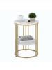 relaxdays Beistelltisch in Weiß/ Gold - (H)56 x ø 40 cm