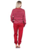 NORMANN interlock Pyjama Schlafanzug Bündchen Streifen in rot