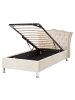 Beliani Einzelbett METZ in Beige/Silber - (W) 126 x (H) 102 x (L) 217 cm