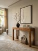 KADIMA DESIGN Konsole Massivholz | Sheesham, 120x40cm, Schublade, Landhaus in Braun