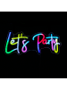 MARELIDA LED NEON Schild Lets Party Leuchtschriftzug für Bar USB Fernb. L: 41cm