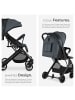 tectake Buggy-Kinderwagen Finn für 0 bis 36 Monate geeignet, Belastbarkeit 15 kg, anthra