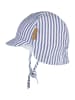 Sterntaler Schirmmütze mit Nackenschutz gestreift in bläulich