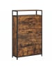 VASAGLE Schuhschrank Barnet in Braun-Schwarz - (B)80 x (H)131 x (T)30 cm