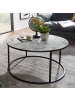 KADIMA DESIGN Couchtisch Rund 80x40x80 cm mit Marmor Optik