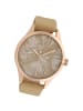 Oozoo Analog-Armbanduhr Oozoo Timepieces sandfarben, gelb groß (ca. 45mm)