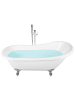 Beliani Freistehende Badewannen CAYMAN in Weiß/Silber - (W) 77 x (H) 74 x (L) 153 cm