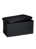 relaxdays Sitzbank Stauraum in Schwarz - (B)76 x (H)38 x (T)38 cm