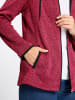 Sieh an! Strickfleece-Jacke in fuchsia-schwarz-meliert