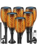 tectake 6er Set Solarleuchten Flare 6 - 8 Stunden Betriebszeit, schwarz