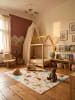 KADIMA DESIGN Kinderteppich Dinosaurier Waschbar Rutschfest Spielteppich in Beige