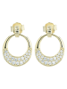 Adeliás Damen Ohrringe – Ohrstecker aus 925 Silber mit Zirkonia in gold