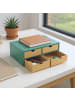 relaxdays Schreibtisch Organizer in Mint/ Natur - (B)33 x (H)14 x (T)21 cm