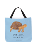 Mr. & Mrs. Panda Tote Bag Schildkröte MHerzieren mit Spruch in Blau Pastell